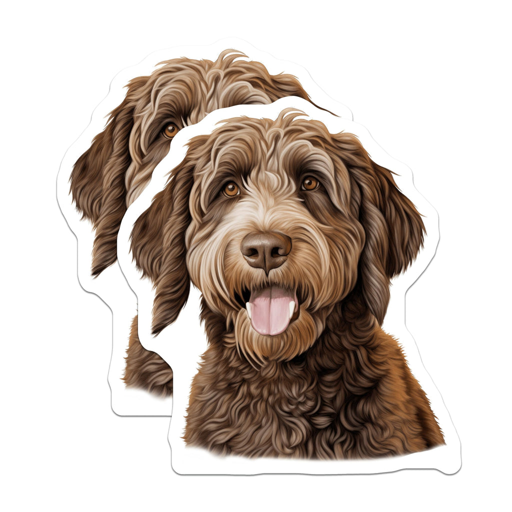 (2 Pack) Goldendoodle Magnets - Dog Mom Refrigerator Decor - Labradoodle Pet Lovers - Cute Doodle Art - 5 Inches On Longest Side - Thick Durable Magnet - Made in USA - MAG27079