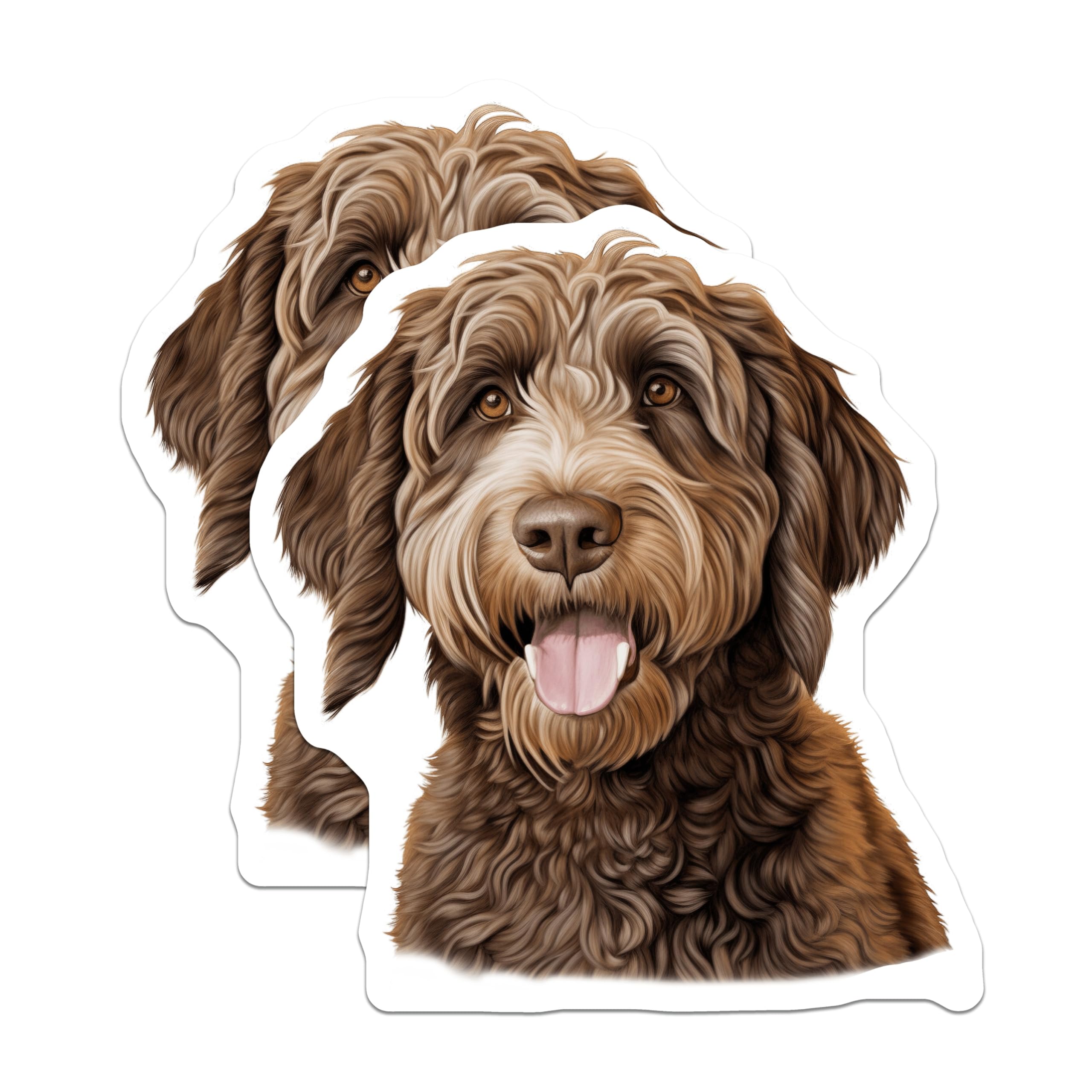 (2 Pack) Goldendoodle Magnets - Dog Mom Refrigerator Decor - Labradoodle Pet Lovers - Cute Doodle Art - 5 Inches On Longest Side - Thick Durable Magnet - Made in USA - MAG27079