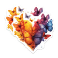 (2 Pack) Watercolor Butterfly Magnets - Vibrant Heart Design - Aesthetic Fridge Locker Decor - 5 Inches On Longest Side - Thick Durable Magnet - Made in USA - MAG29206
