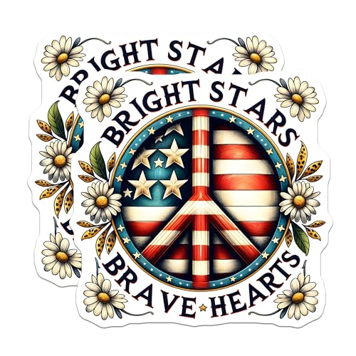 (2 Pack) Patriotic Peace Sign Magnet - American Flag Home Decor - 5" On Longest Side - Sticks to Smooth Flat Surfaces - Made in USA - MAG9662
