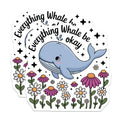 (2 Pack) Whale Magnets - Everything Whale Be Okay - Inspirational Ocean Animal Decor - 5 Inches On Longest Side - Thick Durable Magnet - Made in USA - MAG23229