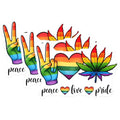 (3 Pack) Peace Love Pride Decals - Rainbow LGBT Decals - Equality Love Stickers - 3 Inches On Longest Side - Easy Peel & Apply - Made in USA - 3MCS7046