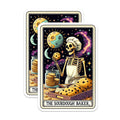 (2 Pack) Skeleton Baking Stickers - Bread Baker Stickers - Space Chef Stickers - 5" On Longest Side - Sticks to Smooth Flat Surfaces - Made in USA - BMCS5502
