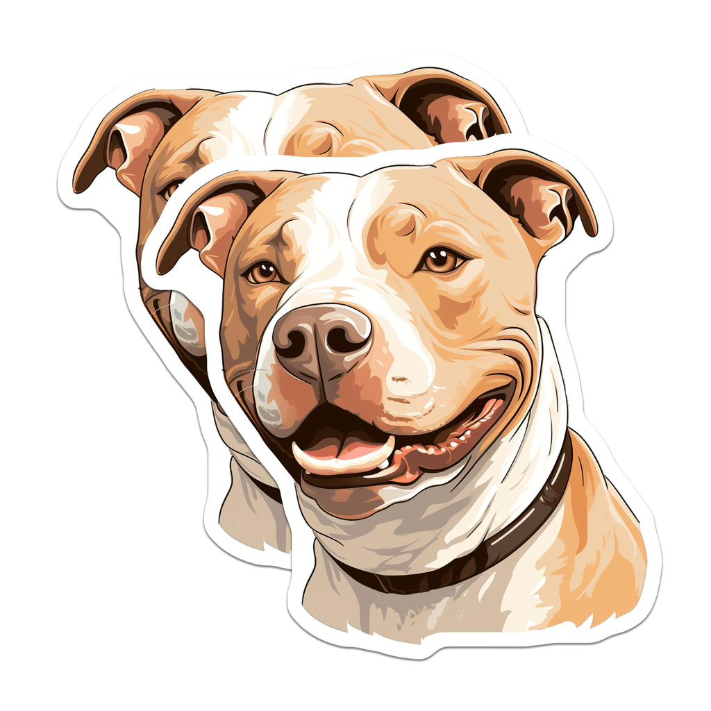 (2 Pack) Pitbull Magnets - Smiling Dog Fridge Decor - Pitbull Mama Gift - Animal Lover Kennel Accessories - 5 Inches On Longest Side - Thick Durable Magnet - Made in USA - MAG29587
