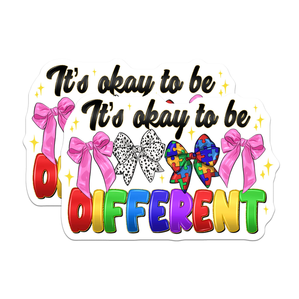 (2 Pack) It's Okay to be Different Magnets - Autism Acceptance Decor - Neurodiversity Support for Classroom Fridge Locker - 5 Inches On Longest Side - Thick Durable Magnet - Made in USA - MAG27684