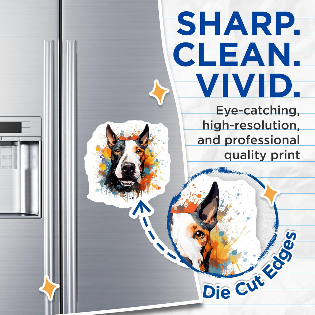 (2 Pack) Watercolor Dog Magnets - Happy Pet Art - Dog Lover Fridge Decor - 5 Inches On Longest Side - Thick Durable Magnet - Made in USA - MAG25835