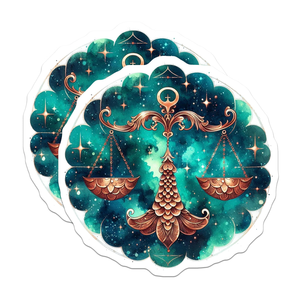 (2 Pack) Libra Zodiac Magnets - Astrology Sign - Stars Celestial Horoscope - 5" On Longest Side - Premium Magnet - for Cars, Refrigerators, Toolboxes, Lockers - Made in USA - MAG15079