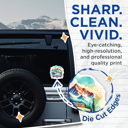 (2 Pack) Colorado Mountain Stickers - Travel Stickers - Nature Scenery Stickers - 5" On Longest Side - Sticks to Smooth Flat Surfaces - Made in USA - BMCS6941