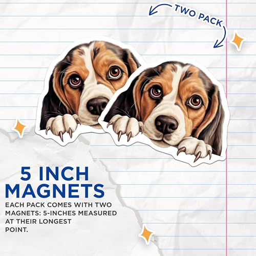 (2 Pack) Animal Fridge Decor Magnet - 5" On Longest Side - Sticks to Smooth Flat Surfaces - Made in USA - MAG9855