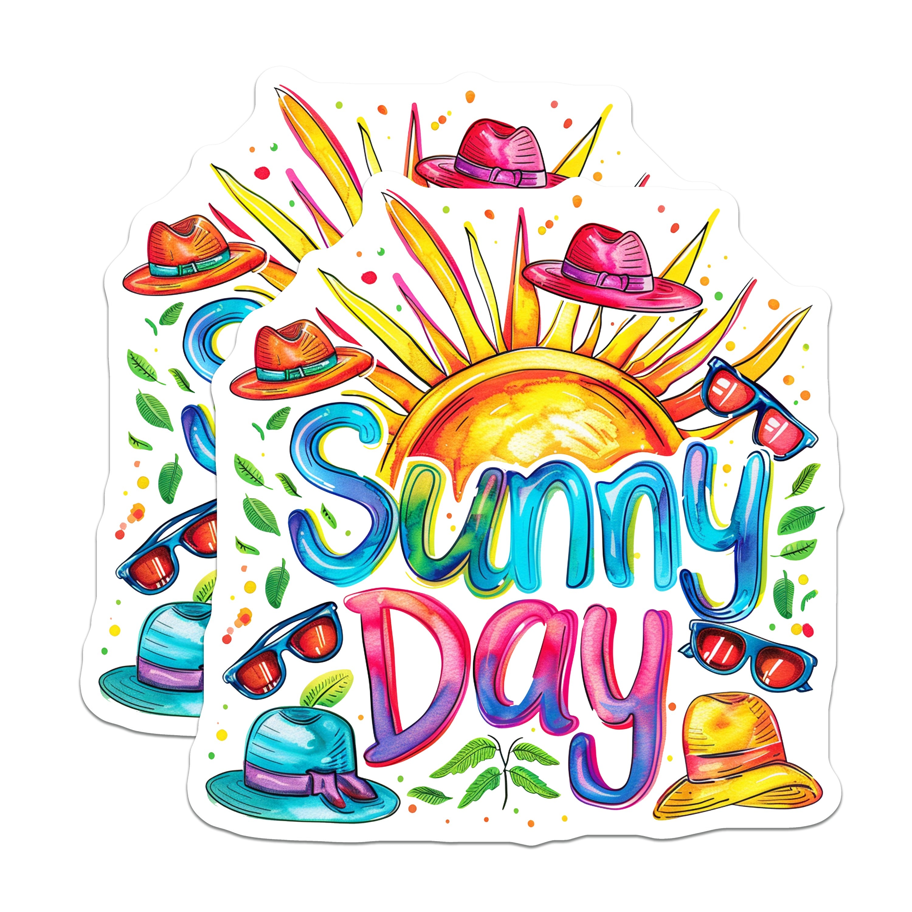 (2 Pack) Sunny Day Magnets - Summer Vacation Decor - Bright Fun Accessories - Travel Enthusiast Gift - 5 Inches On Longest Side - Thick Durable Magnet - Made in USA - MAG39493