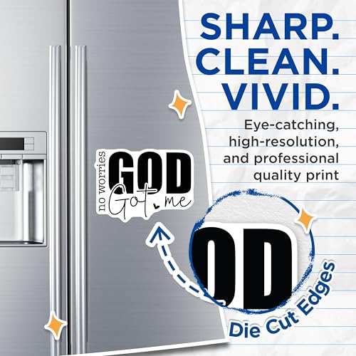(2 Pack) No Worries God Got Me Magnets - Inspirational Quote Fridge Magnet - Positivity Motif - Uplifting Message - 5" On Longest Side - for Cars, Fridges, Toolboxes - Made in USA - MAG7041