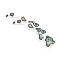 (2 Pack) Hawaii Islands Magnets - Hawaiian Islands Decor - Tropical Island Souvenir - 5" On Longest Side - Premium Magnet - for Cars, Refrigerators, Toolboxes, Lockers - Made in USA - MAG18324