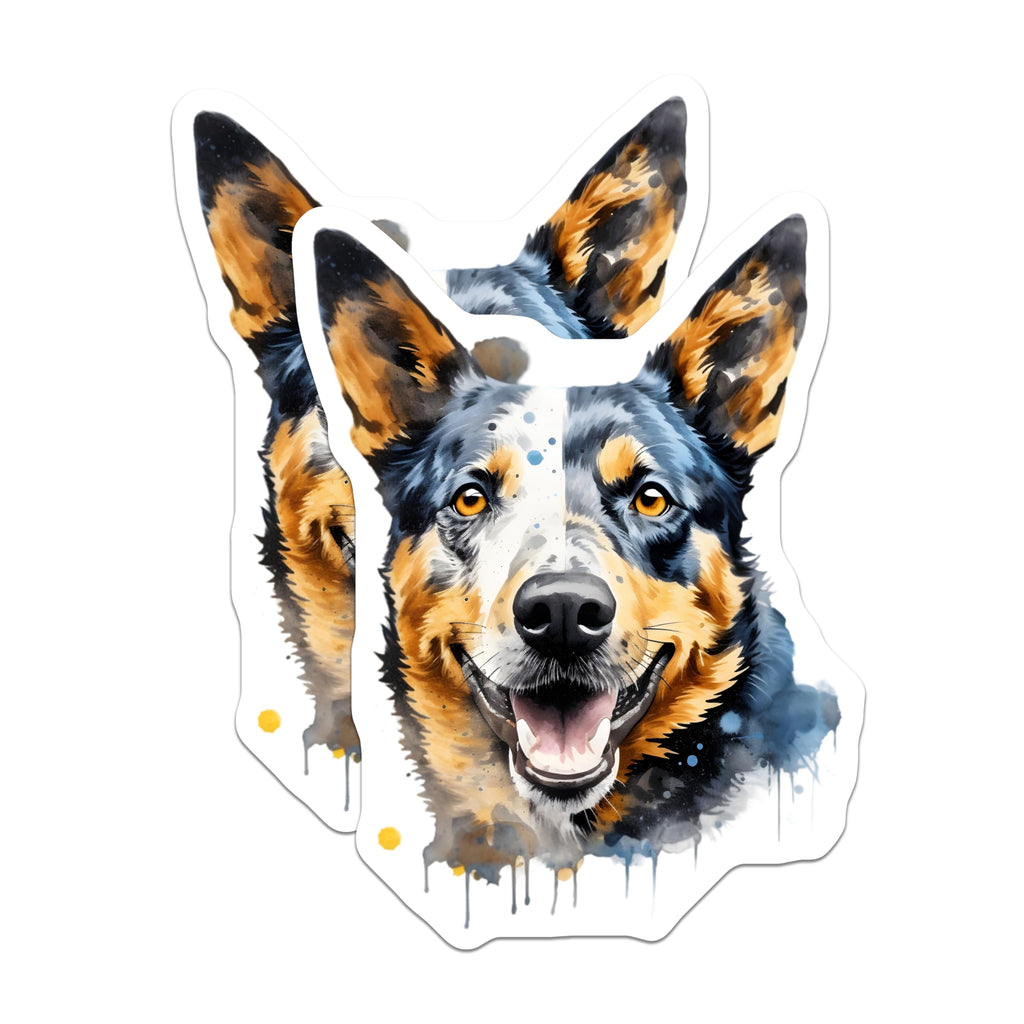 (2 Pack) Australian Cattle Dog Magnets - Blue Heeler Art Decor - Pet Owner Collectible - 5 Inches On Longest Side - Thick Durable Magnet - Made in USA - MAG29374