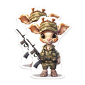 (2 Pack) Giraffe Soldier Magnets - Armed Animal Artwork - Whimsical Refrigerator Decor - 5" On Longest Side - Premium Magnet - for Cars, Refrigerators, Toolboxes, Lockers - Made in USA - MAG16565