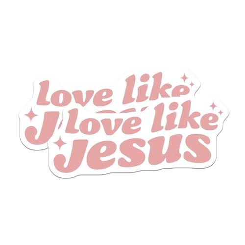 (2 Pack) Love Like Jesus Stickers - Inspirational Quote - 5" On Longest Side - Sticks to Smooth Flat Surfaces - Made in USA - BMCS8952 - BMCS8952