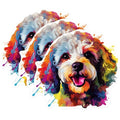 (3 Pack) Cavapoo Decals - Colorful Dog Breed - Laptop Decals - 3 Inches On Longest Side - Easy Peel & Apply - Made in USA - 3MCS0796