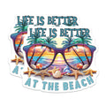 (2 Pack) Beach Magnets - Life is Better At The Beach - Tropical Sunset Decor - Vacation Vibes - 5 Inches On Longest Side - Thick Durable Magnet - Made in USA - MAG36917