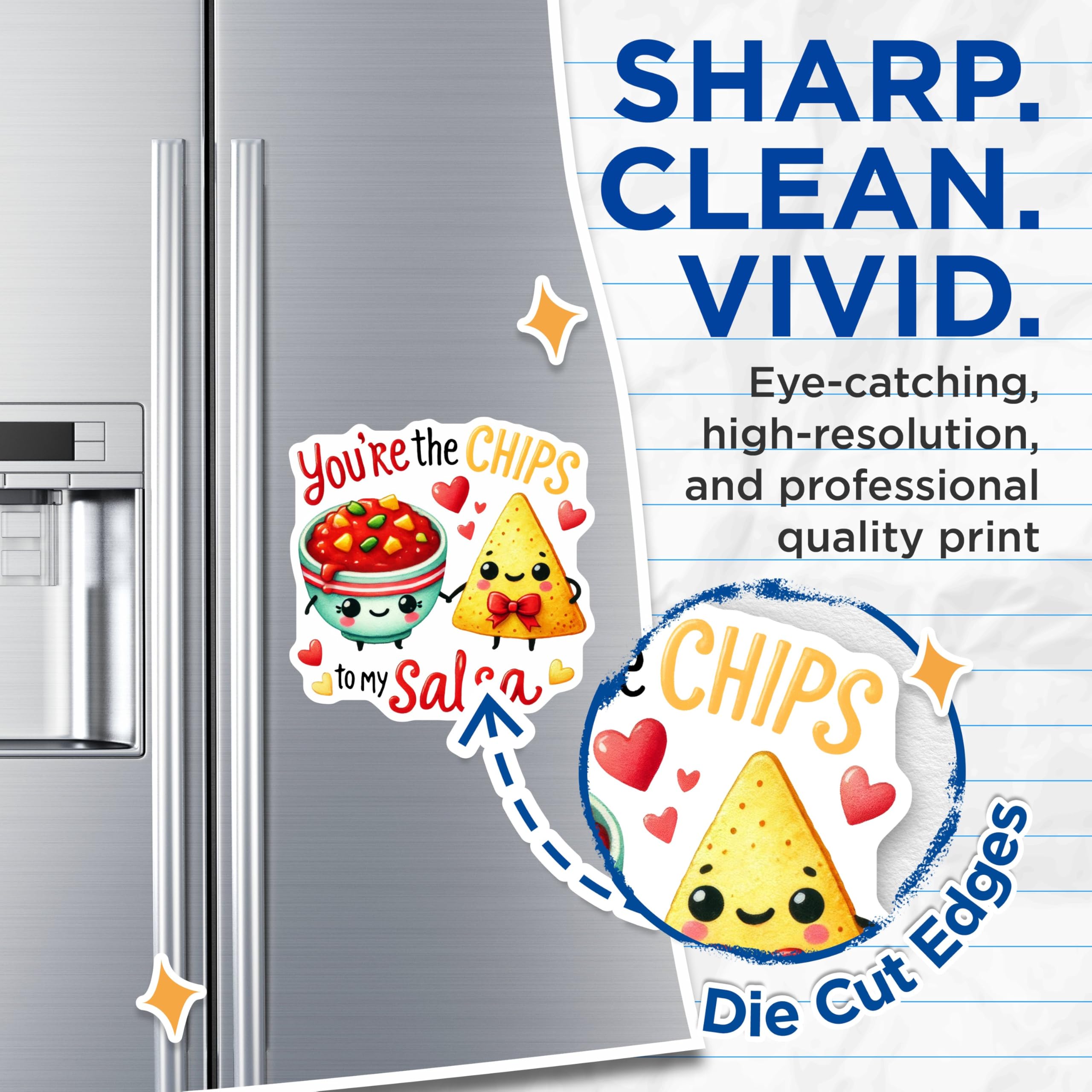 (2 Pack) Cute Food Pun Magnets - Adorable Chips and Salsa Magnets - Fun Kitchen Decor Magnets - Fridge - 5" On Longest Side - for Cars, Refrigerators, Toolboxes, Lockers - Made in USA BMCS3394