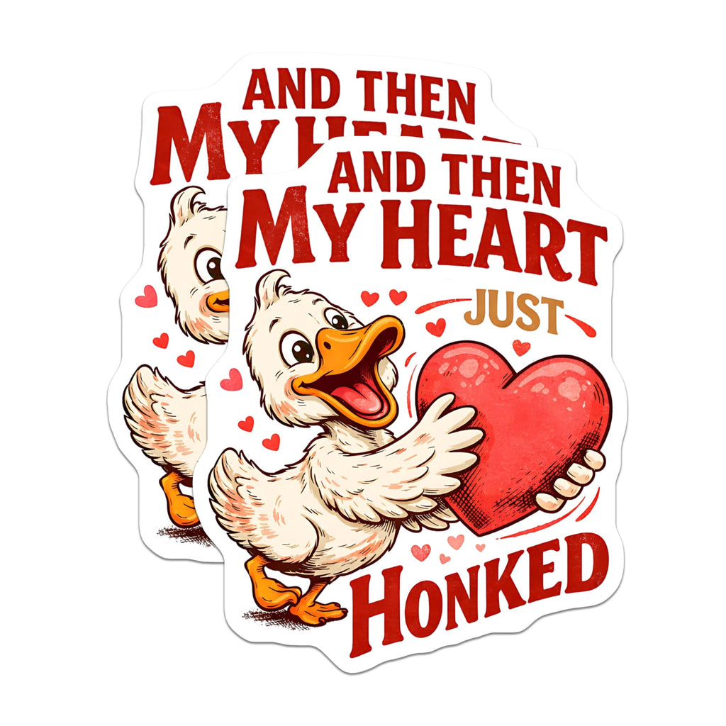 (2 Pack) Duck Holding Heart Magnets - Funny Honked Ducks - Cute Animal Magnets - 5" On Longest Side - Premium Magnet - for Cars, Refrigerators, Toolboxes, Lockers - Made in USA - MAG16931