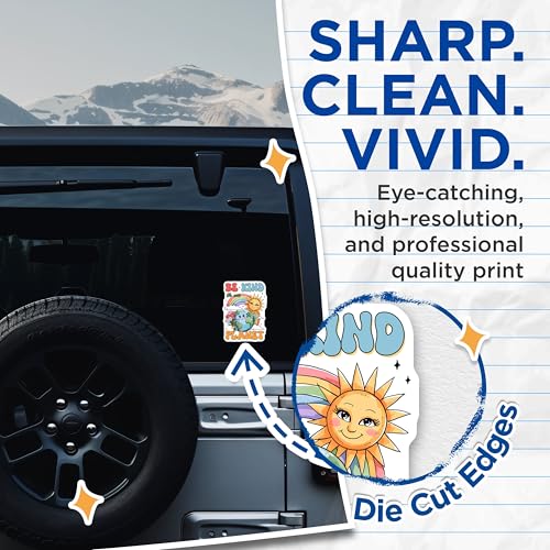 (2 Pack) Kindness Stickers - 5" On Longest Side - Sticks to Smooth Flat Surfaces - Made in USA - BMCS8446 - BMCS8446