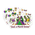 (2 Pack) Mardi Gras Geese Magnets - Funny Goose Memes - Party Decoration Fridge Magnets - 5" On Longest Side - Premium Magnet - for Cars, Refrigerators, Toolboxes, Lockers - Made in USA - MAG16633