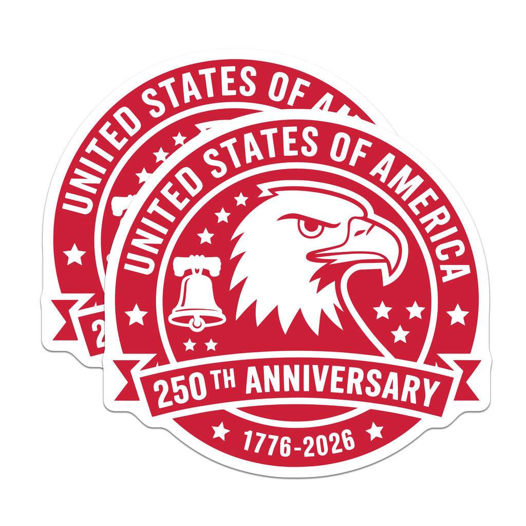 (2 Pack) 250th Anniversary USA Magnets - Patriotic Eagle Bell - American Heritage 1776-5 Inches On Longest Side - Thick Durable Magnet - Made in USA - MAG36837