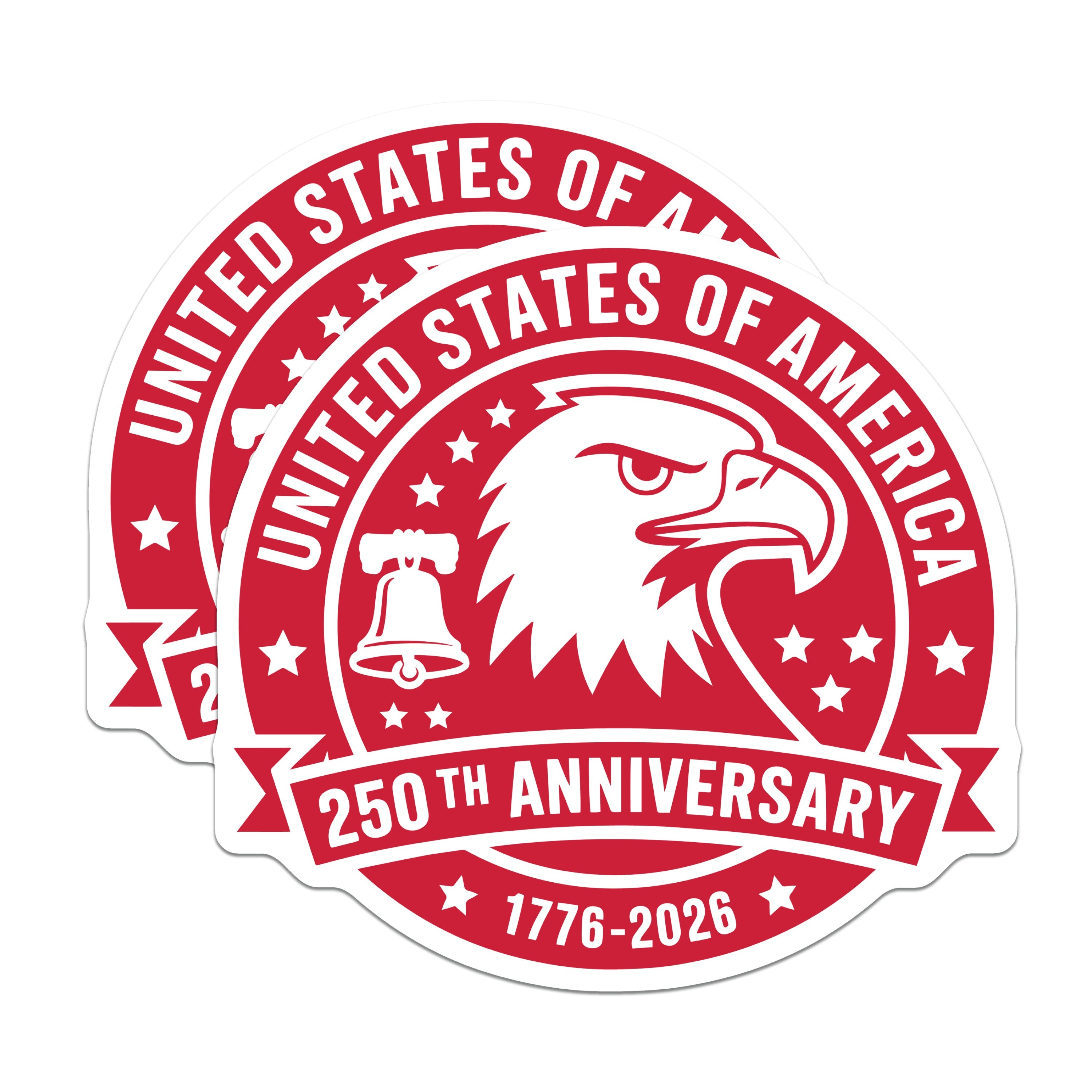 (2 Pack) 250th Anniversary USA Magnets - Patriotic Eagle Bell - American Heritage 1776-5 Inches On Longest Side - Thick Durable Magnet - Made in USA - MAG36837
