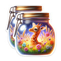 (2 Pack) Jar Giraffe Decor Magnet - Giraffe in Bottle Design - 5" On Longest Side - Sticks to Smooth Flat Surfaces - Made in USA - MAG9374