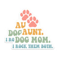 (2 Pack) Aunt Dog Mom Magnets - Groovy Dog Lover Fridge Decor - Proud Pet Parent Locker Accessory - 5 Inches On Longest Side - Thick Durable Magnet - Made in USA - MAG30868