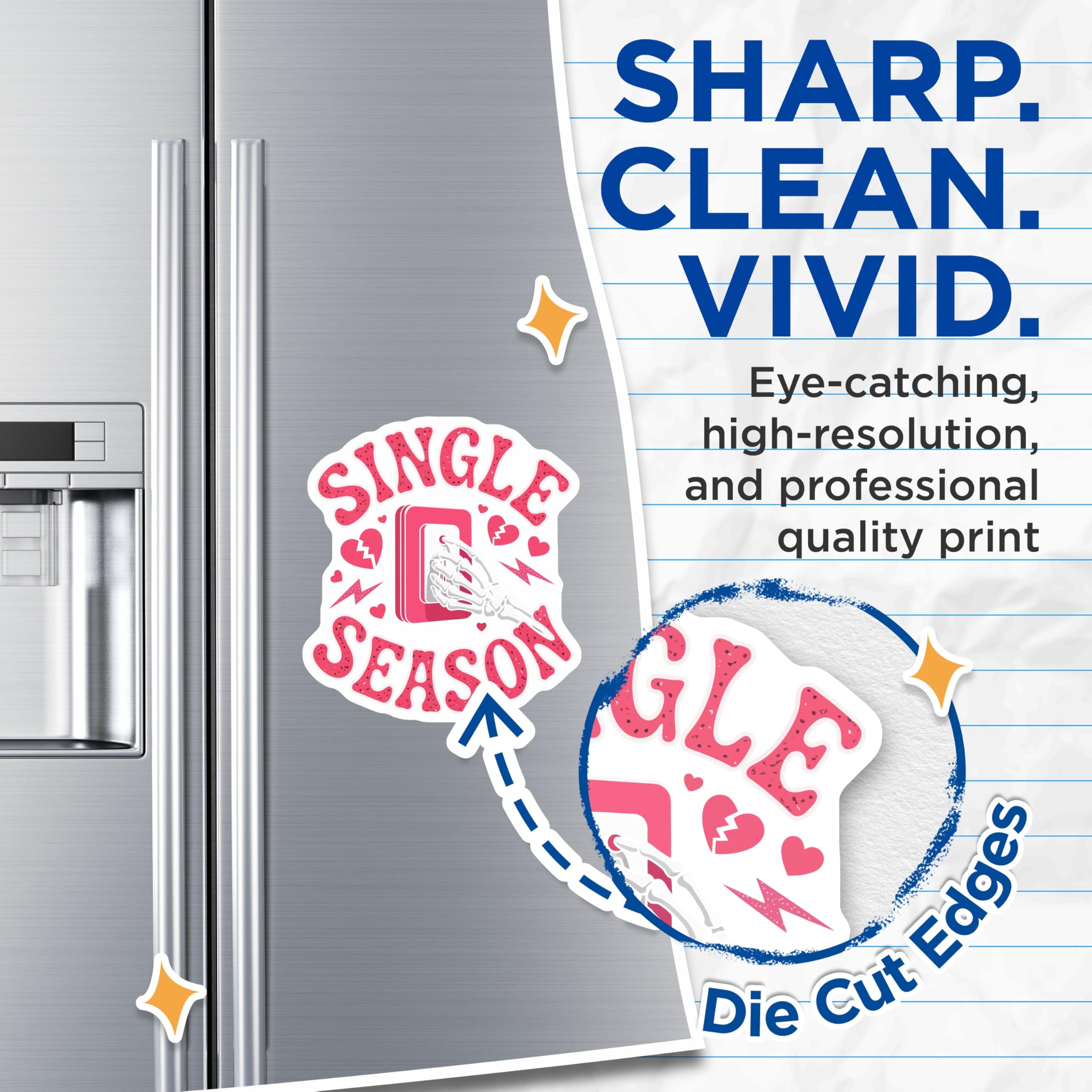 (2 Pack) Single Season Magnets - Anti Valentines Day Decor - Funny Breakup Statement - Skeleton Hand Fridge Locker Art - 5 Inches On Longest Side - Thick Durable Magnet - Made in USA - MAG22332