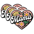 (3 Pack) Mama Heart Decals - Floral Mama Decal - Mother's Day Laptop Decals - 3 Inches On Longest Side - Easy Peel & Apply - Made in USA - 3MCS2683