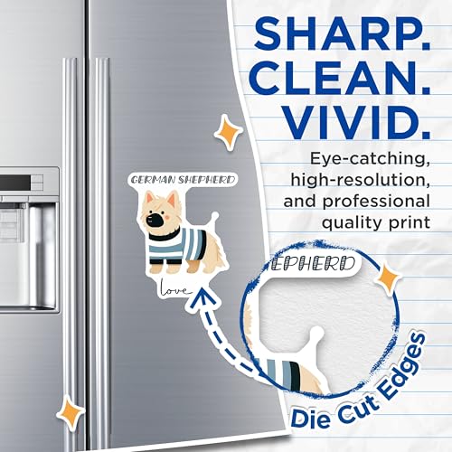 (2 Pack) German Shepherd Love Magnets - Cute Dog Fridge Magnet - Puppy Decor for Dog Lovers - 5" On Longest Side - for Cars, Fridges, Toolboxes - Made in USA - MAG7300