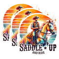 (3 Pack) Cowboy Horse Decals - Western Rider - Saddle Up and Ride- 3 Inches On Longest Side - Easy Peel & Apply - Made in USA - 3MCS5657
