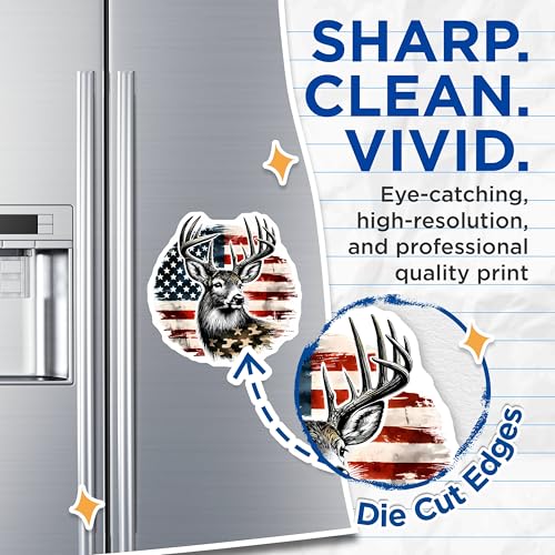 (2 Pack) Rustic American Flag Design Magnet - 5" On Longest Side - Sticks to Smooth Flat Surfaces - Made in USA - MAG9832