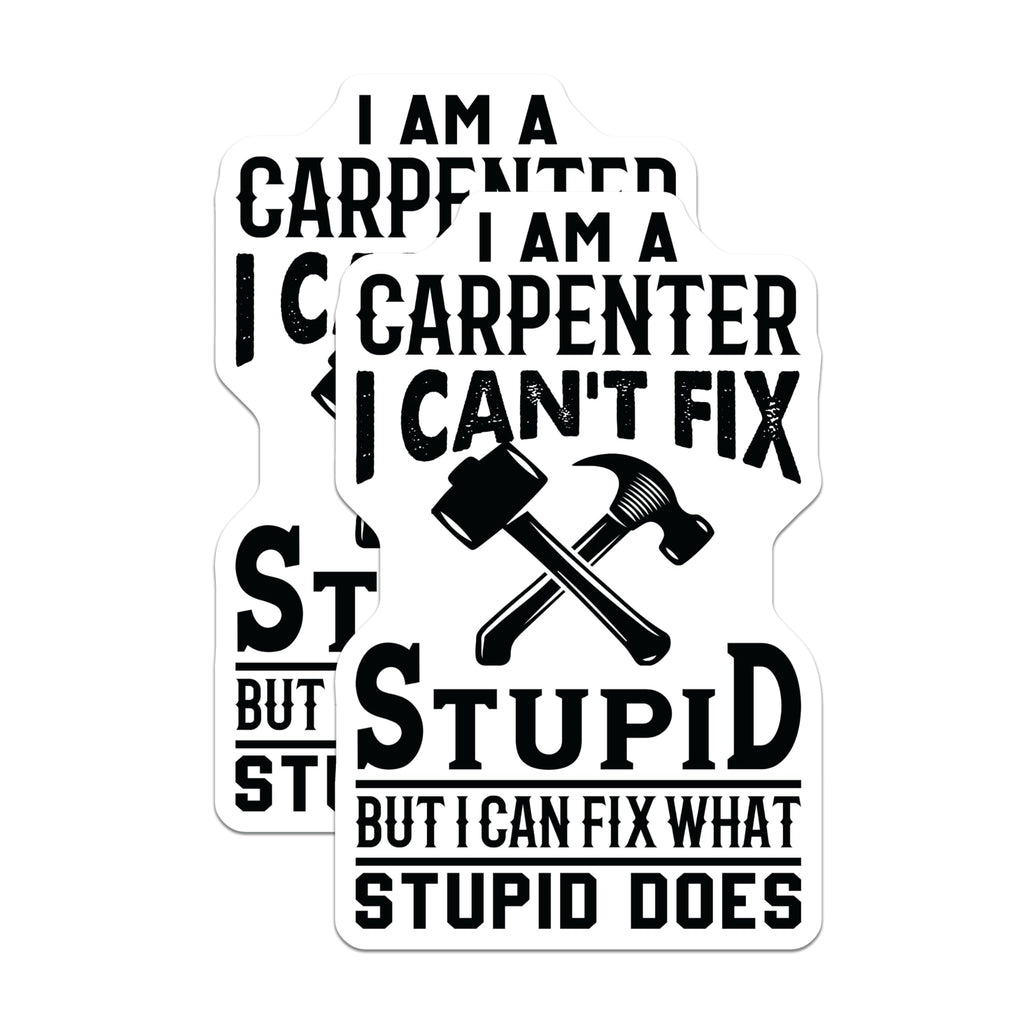 (2 Pack) Carpenter Humor Magnets - Funny Handyman Quote - Construction Worker Tradesman Appliance Refrigerator Accessory - 5 Inches On Longest Side - Thick Durable Magnet - Made in USA - MAG21360