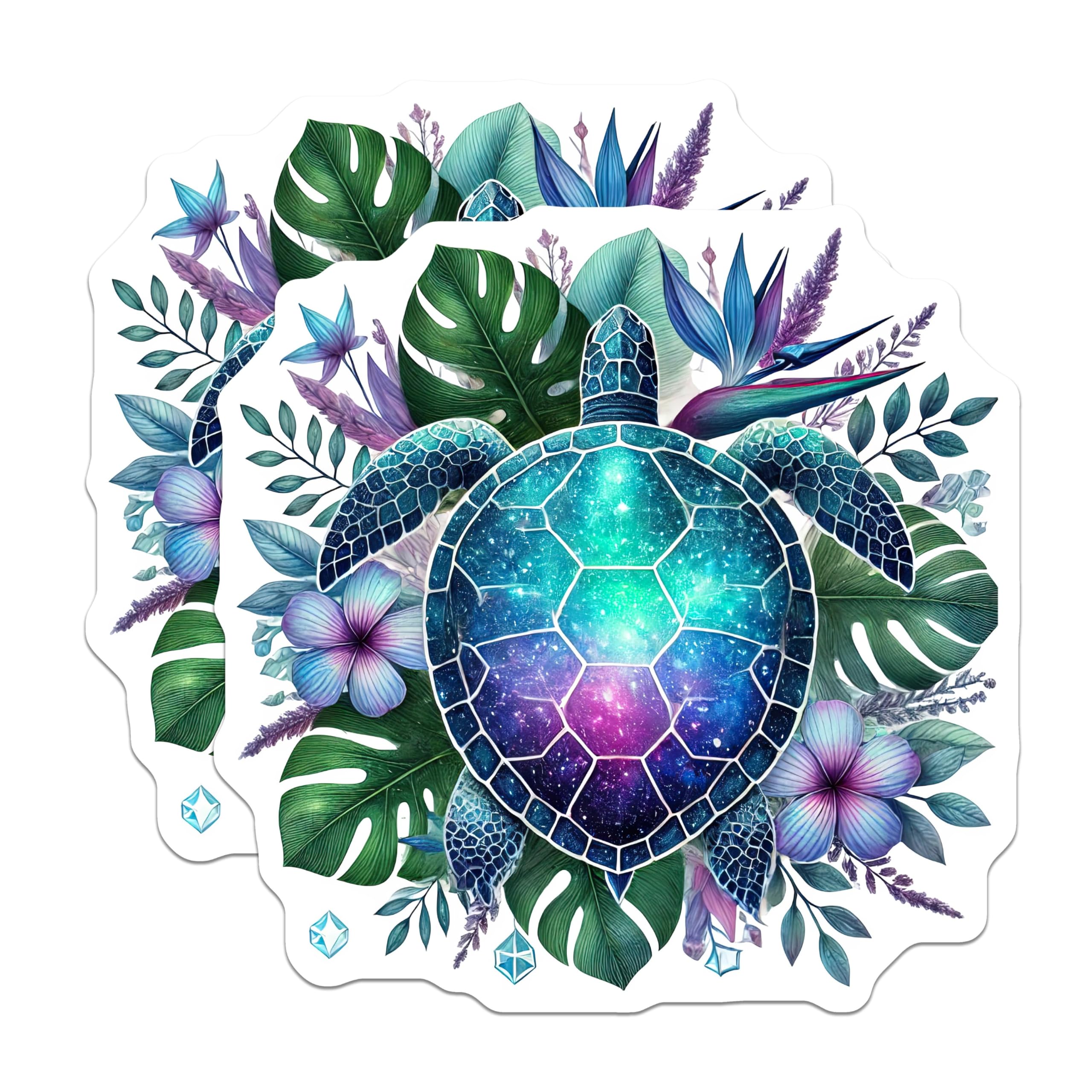 (2 Pack) Sea Turtle Stickers - Ocean Animal Decals - Nature Vinyl Stickers for Laptop and Water Bottle - 5" On Longest Side - Sticks to Smooth Flat Surfaces - Made in USA - BMCS4500