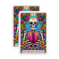 (2 Pack) Broken Heart Skeleton Magnets - Dia de Los Muertos Style Art - Vibrant Floral Gothic Refrigerator Decor - 5 Inches On Longest Side - Thick Durable Magnet - Made in USA - MAG28719