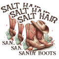 (3 Pack) Cowboy Boots Decals - Salt Hair Sandy Boots - Western Laptop Decals - 3 Inches On Longest Side - Easy Peel & Apply - Made in USA - 3MCS0876