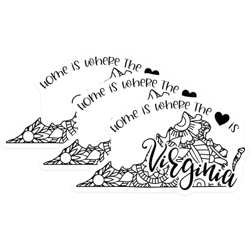 (3 Pack) Virginia Decals - Home State Pride - Laptop Decals - 3 Inches On Longest Side - Easy Peel & Apply - Made in USA - 3MCS7860