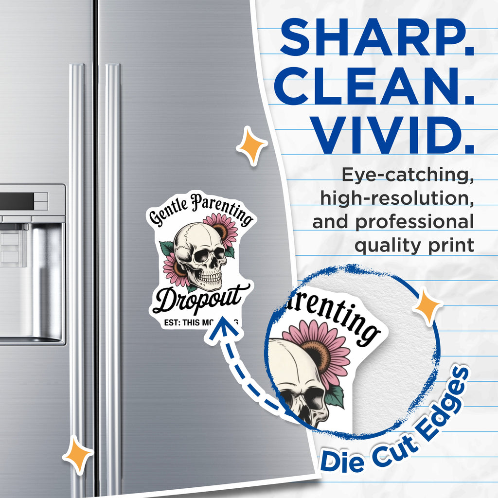 (2 Pack) Gentle Parenting Dropout Magnets - Sarcastic Mom Humor - Overwhelmed Parent Decor - 5 Inches On Longest Side - Thick Durable Magnet - Made in USA - MAG38672
