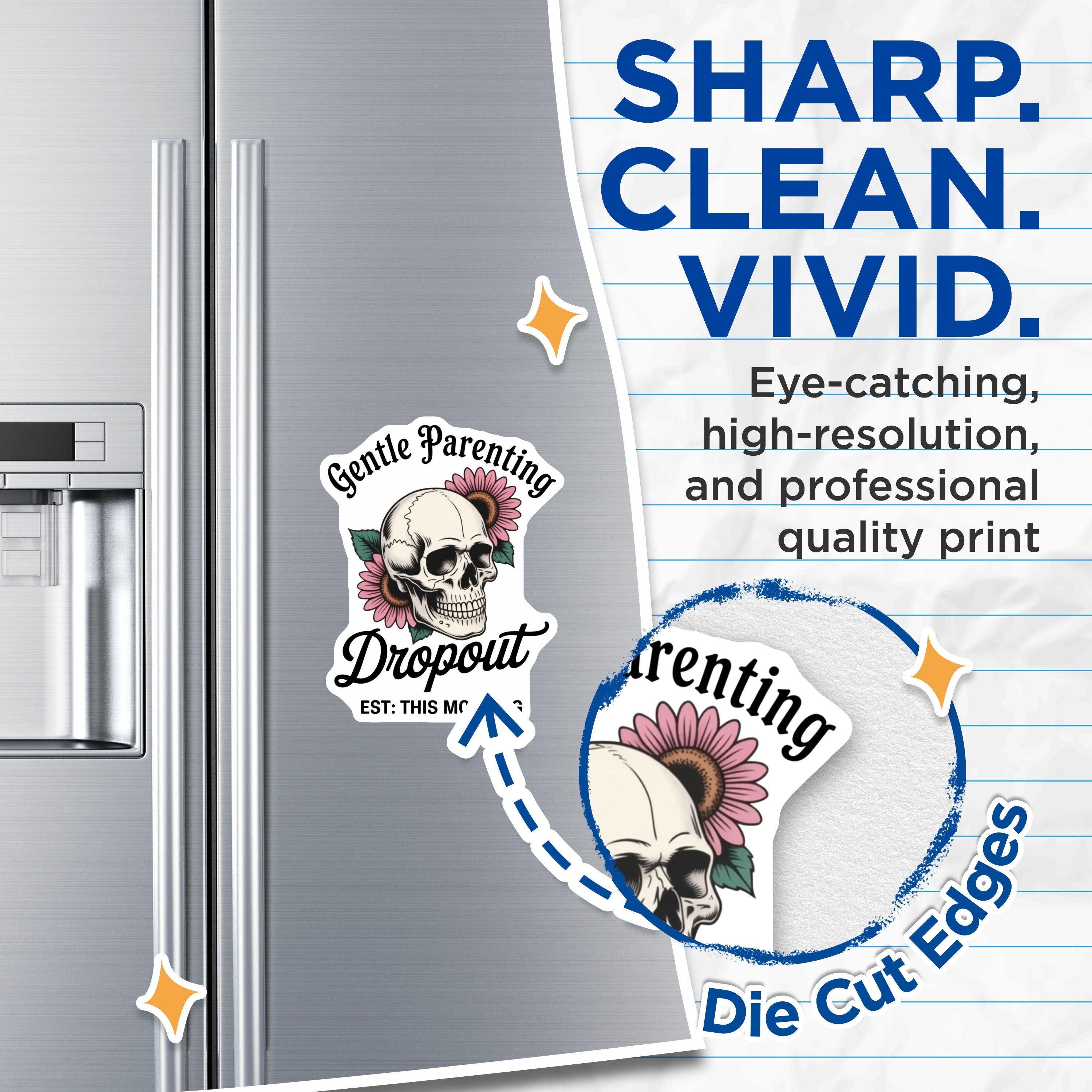 (2 Pack) Gentle Parenting Dropout Magnets - Sarcastic Mom Humor - Overwhelmed Parent Decor - 5 Inches On Longest Side - Thick Durable Magnet - Made in USA - MAG38672