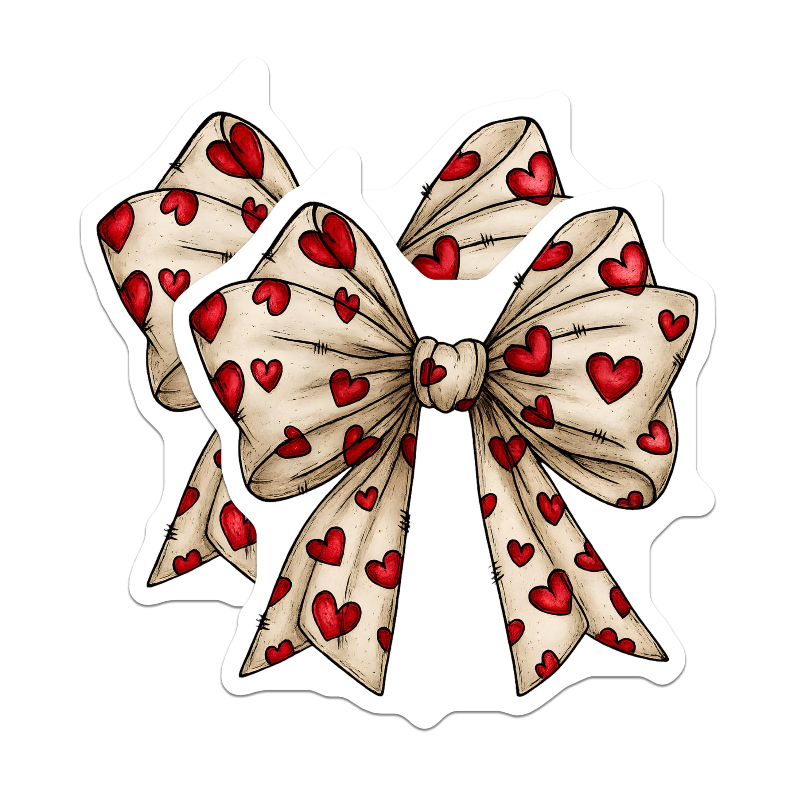 (2 Pack) Heart Bow Magnets - Red Hearts - Valentines Day Decor Magnets - 5" On Longest Side - Premium Magnet - for Cars, Refrigerators, Toolboxes, Lockers - Made in USA - MAG16427