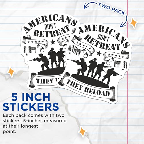 (2 Pack) Military Quote Stickers - Combat Soldier Graphics - 5" On Longest Side - Sticks to Smooth Flat Surfaces - Made in USA - BMCS8508 - BMCS8508