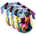 (3 Pack) Doberman Pinscher Decals - Colorful Dog Art - Laptop Decal - 3 Inches On Longest Side - Easy Peel & Apply - Made in USA - 3MCS0721