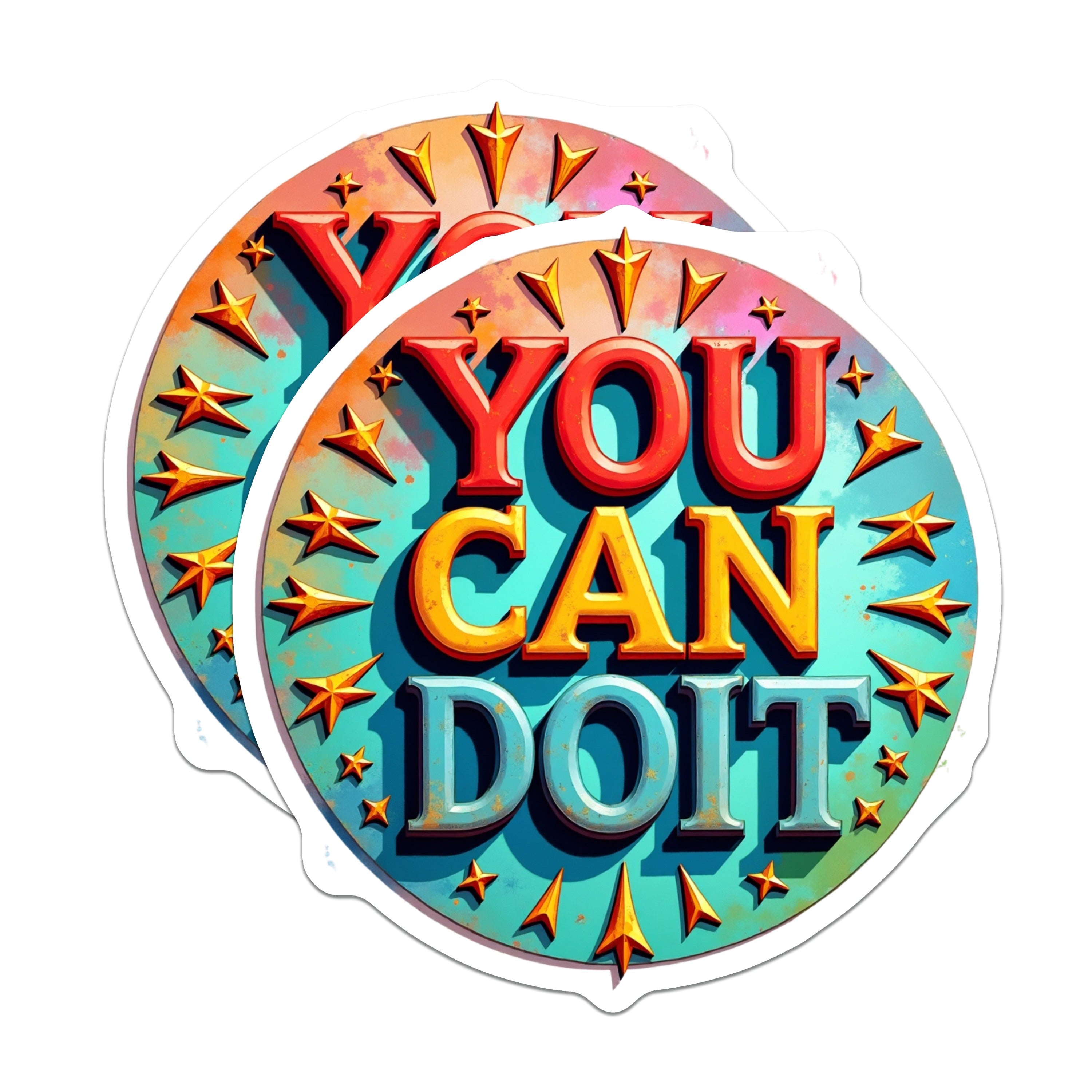 (2 Pack) You Can Do It Magnets - Motivational Fridge - Inspirational Positive Affirmation - Encouragement for Student - 5 Inches On Longest Side - Thick Durable Magnet - Made in USA - MAG36286