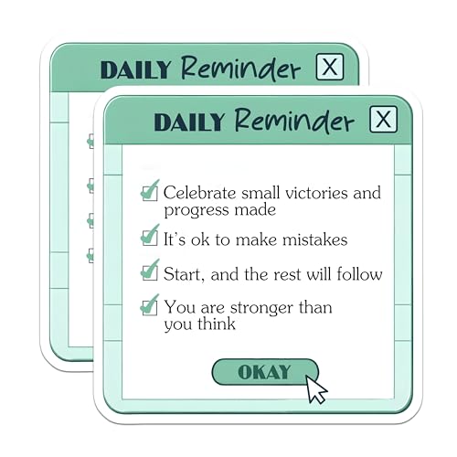 (2 Pack) Daily Reminder Stickers - Motivational Quote - Encouraging Message - 5" On Longest Side - Sticks to Smooth Flat Surfaces - Made in USA - BMCS8326