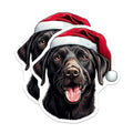 (2 Pack) Black Lab Christmas Magnets - Santa Hat Dog Magnets - Holiday Pet Refrigerator Decor - 5 Inches On Longest Side - Thick Durable Magnet - Made in USA - MAG25808