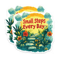 (2 Pack) Small Steps Every Day Magnets - Inspirational Quote Art - Growth Mindset Decor - Daily Affirmation Reminder - 5 Inches On Longest Side - Thick Durable Magnet - Made in USA - MAG19857