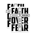 (2 Packs) Faith Over Fear Stickers - Psalms 118:6 Christian Inspired Positive Decals - 5 Inches On Longest Side - Premium Vinyl Decal - Sticks to Any Smooth Flat Surface - Made in USA - BMCS2324