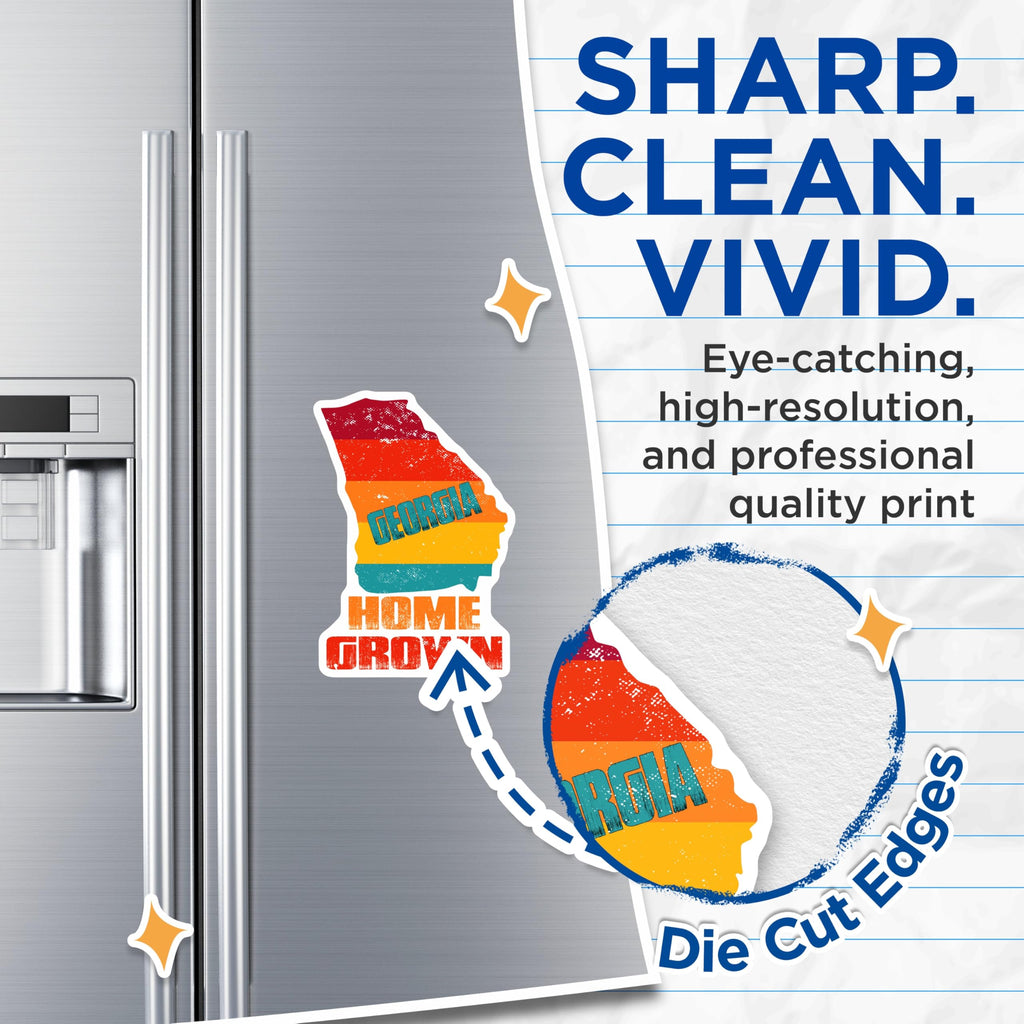 (2 Pack) Georgia Magnets - Home Grown State - Refrigerator Magnets - 5" On Longest Side - Premium Magnet - for Cars, Refrigerators, Toolboxes, Lockers - Made in USA - MAG18623